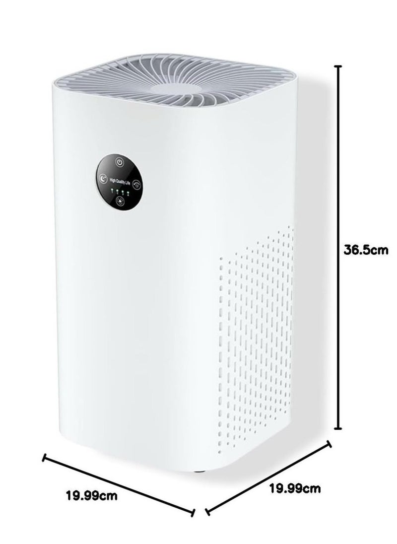 Air Purifier for Home Bedroom, Up to 60m², Ultra Quiet HEPA Air Filter Cleaner with 4 Speed for Better Sleep, Allergies, Dust, Odour, Pet, Smoke, Office, Desktop