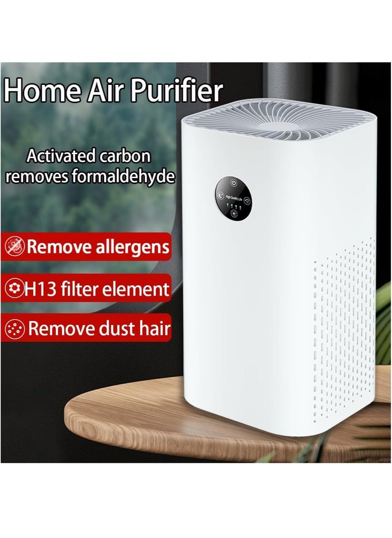 Air Purifier for Home Bedroom, Up to 60m², Ultra Quiet HEPA Air Filter Cleaner with 4 Speed for Better Sleep, Allergies, Dust, Odour, Pet, Smoke, Office, Desktop