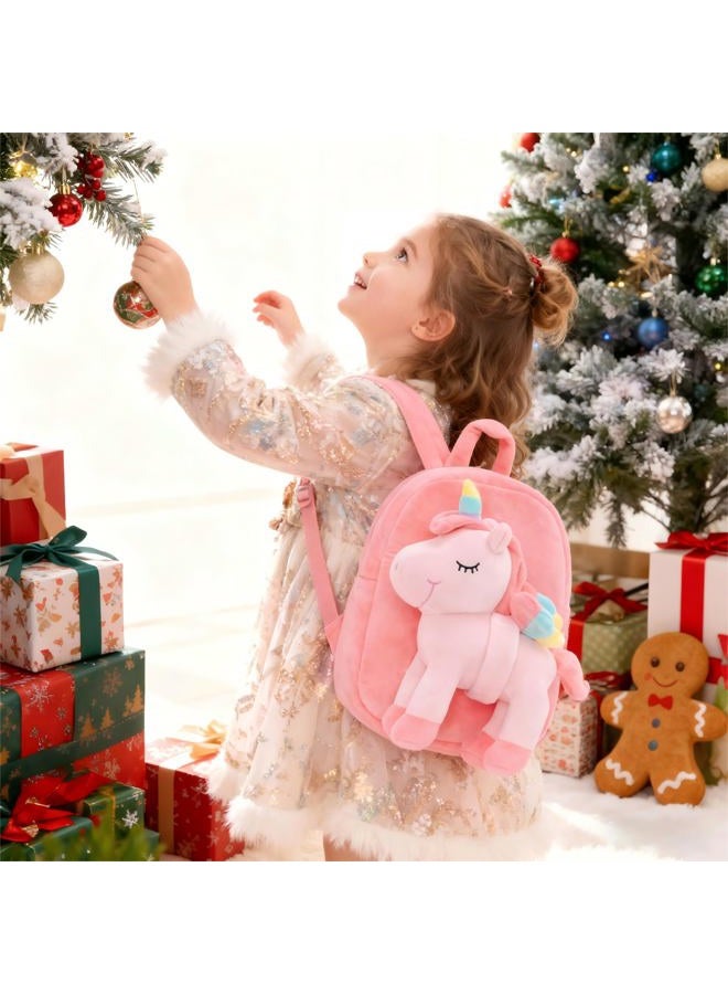 Lazada Toddler Backpack Unicorn Kids Backpacks for Girls Plush Toy Baby Girl Gifts Light Pink Age 3+ - Image 3