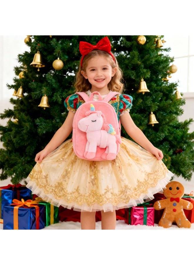 Lazada Toddler Backpack Unicorn Kids Backpacks for Girls Plush Toy Baby Girl Gifts Light Pink Age 3+ - Image 2