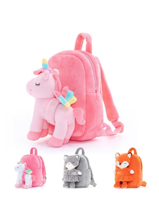 Lazada Toddler Backpack Unicorn Kids Backpacks for Girls Plush Toy Baby Girl Gifts Light Pink Age 3+ - Image 1