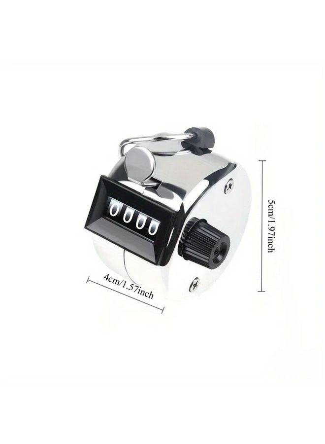 Silvery Manual Counting Machine Portable Handheld Counter 0 9999 Large Display Durable Retail Inventory Office Tool - Image 4