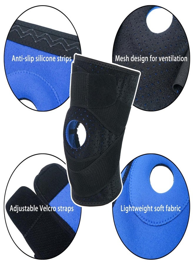 Luwint Youth Kids Neoprene Knee Brace, Open Patella Stabilizer with Adjustable Straps Knee Pads Support for Arthritis, ACL, Relieves Pain, Basketball, Sports, 1 Piece (Black) - Image 2