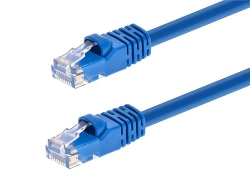 Monoprice 3FT 24AWG Cat6 550MHz UTP Ethernet Bare Copper Network Cable - Blue - Image 1