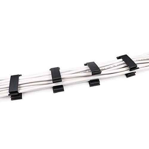 ENVISIONED Cable Clips 3M Adhesive, Multipurpose Wire Clamps for Cable Management and Cable Runs - 50 Pack Black Bundled with 10 Reusable Cable Ties - Image 4