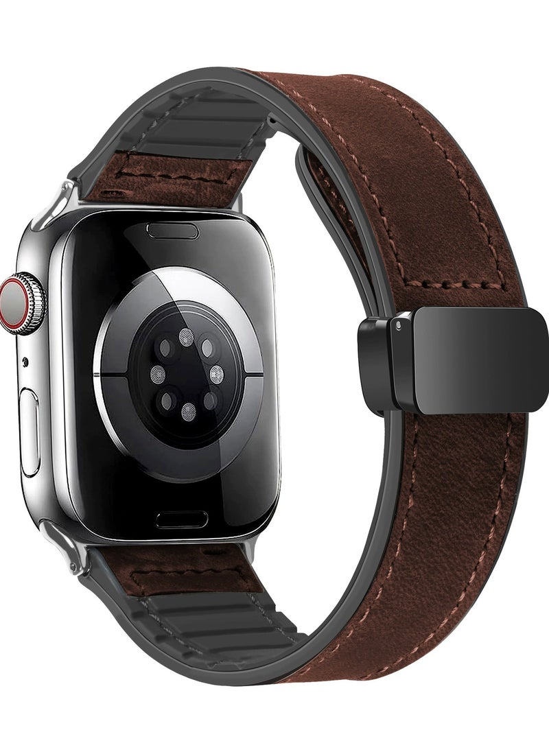 keloray - Leather Bands Compatible with Apple Watch Band 42mm 44mm 45mm 46mm 49mm,Mens Leather Watch Band Vintage Fashion,Replacement Bands Strap for iWatch Series Ultra 8 7 6 5 4 3 2 1 SE Women Men - Image 1