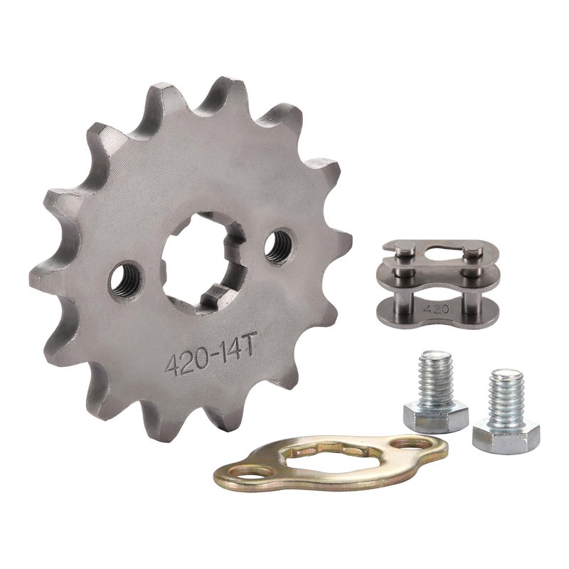 WOOSTAR Motorcycle 42014T Front Sprocket 17mm for 50cc 70cc 90cc 110cc 125cc Dirt Pit Bike Mini Bike ATV 4 Wheeler Moped