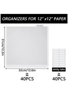 Teling 12 X 12 Scrapbook Paper Storage Organizer Clear Top Loading Files Plastic Paper Holder With Customizable Tabs For Holding Paper Photos Vinyl Paper Scrapbook Paper (40 Set)  - Image 2