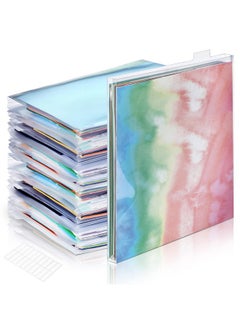 Teling 12 X 12 Scrapbook Paper Storage Organizer Clear Top Loading Files Plastic Paper Holder With Customizable Tabs For Holding Paper Photos Vinyl Paper Scrapbook Paper (40 Set)  - Image 1