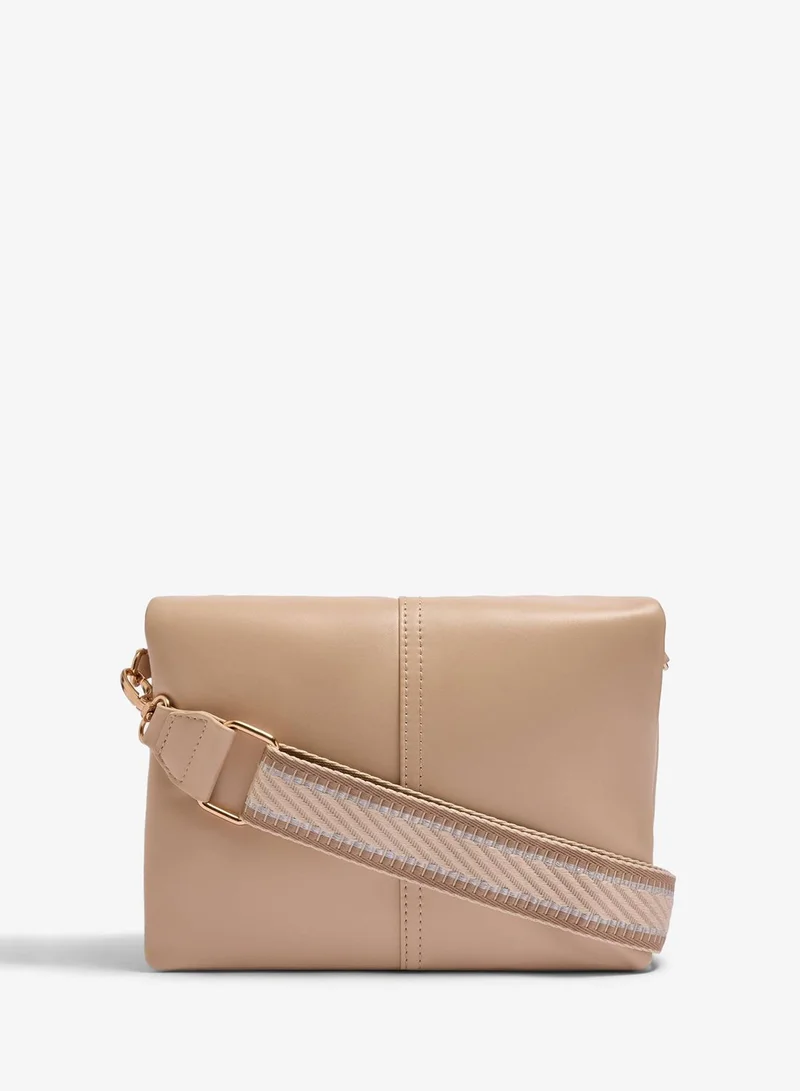 ماتلان Taupe Triple Compartment Crossbody Bag