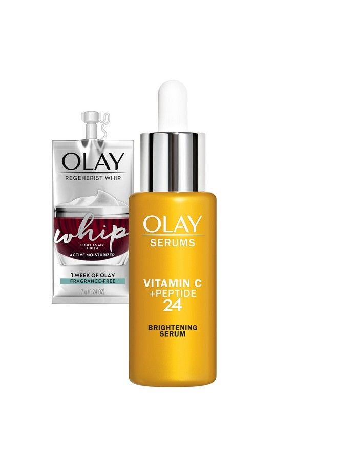 Olay Vitamin C + Peptide 24 Brightening Face Serum + Whip Moisturizer Travel/Trial Size Gift Set - Image 2