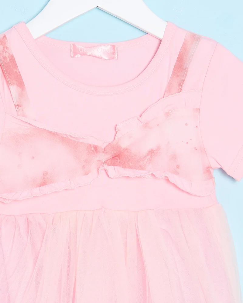 REDTAG Infant Girls Pink Embellished Dress