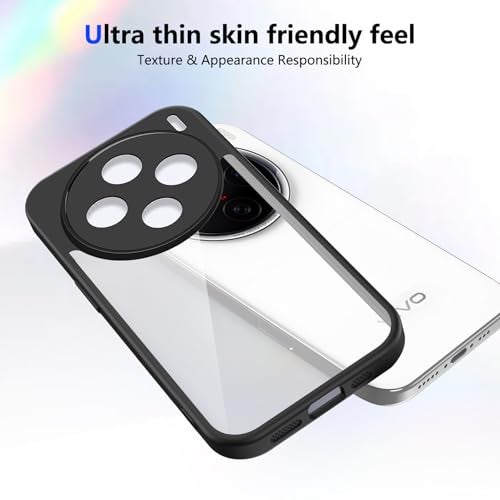 Kapa Hawkeye Clear Slim Tough Back Cover for Vivo X200 5G | Camera Lens Protector Anti Yellow Shockproof Clear Hybrid Case Cover (Black) - Image 3