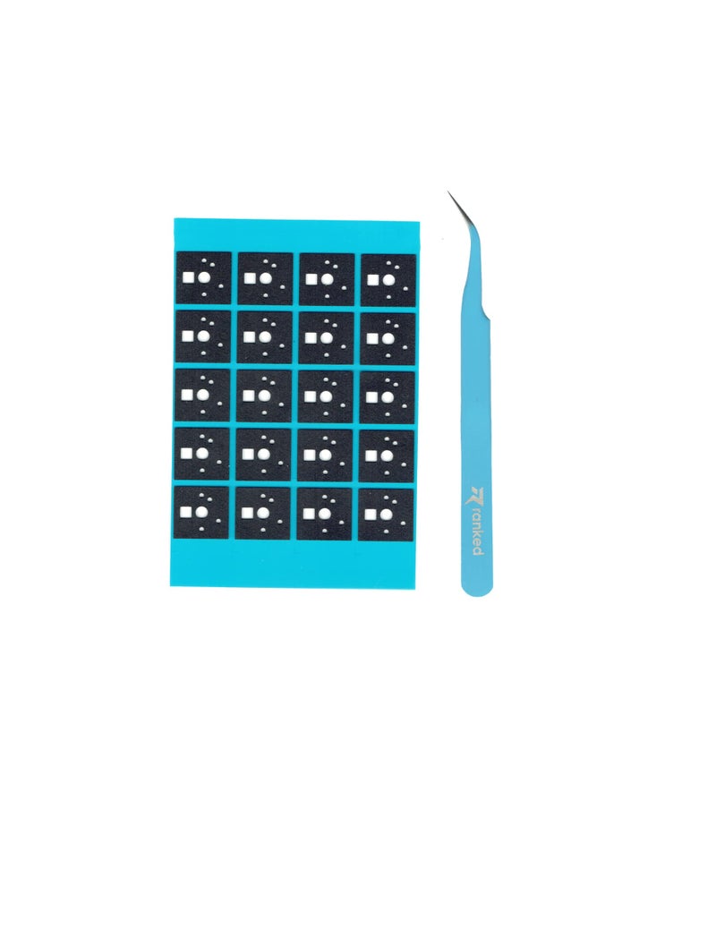 Ranked Premium Switch Sound DampeningPads Kit for DIY Custom Mechanical Keyboard | Poron Foam | 0.5mm Thick (Poron 120 Pcs + 1 Tweezers) - Image 1