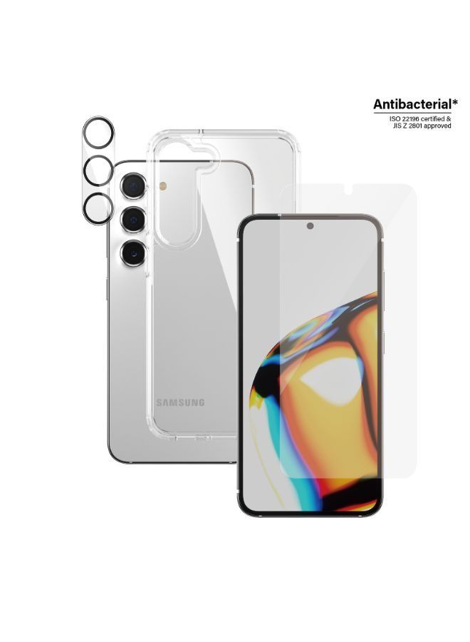 بانزرجلاس حافظة وواقي شاشة وعدسة كاميرا لهاتف سامسونج جالاكسي S23 - شفاف - Image 1