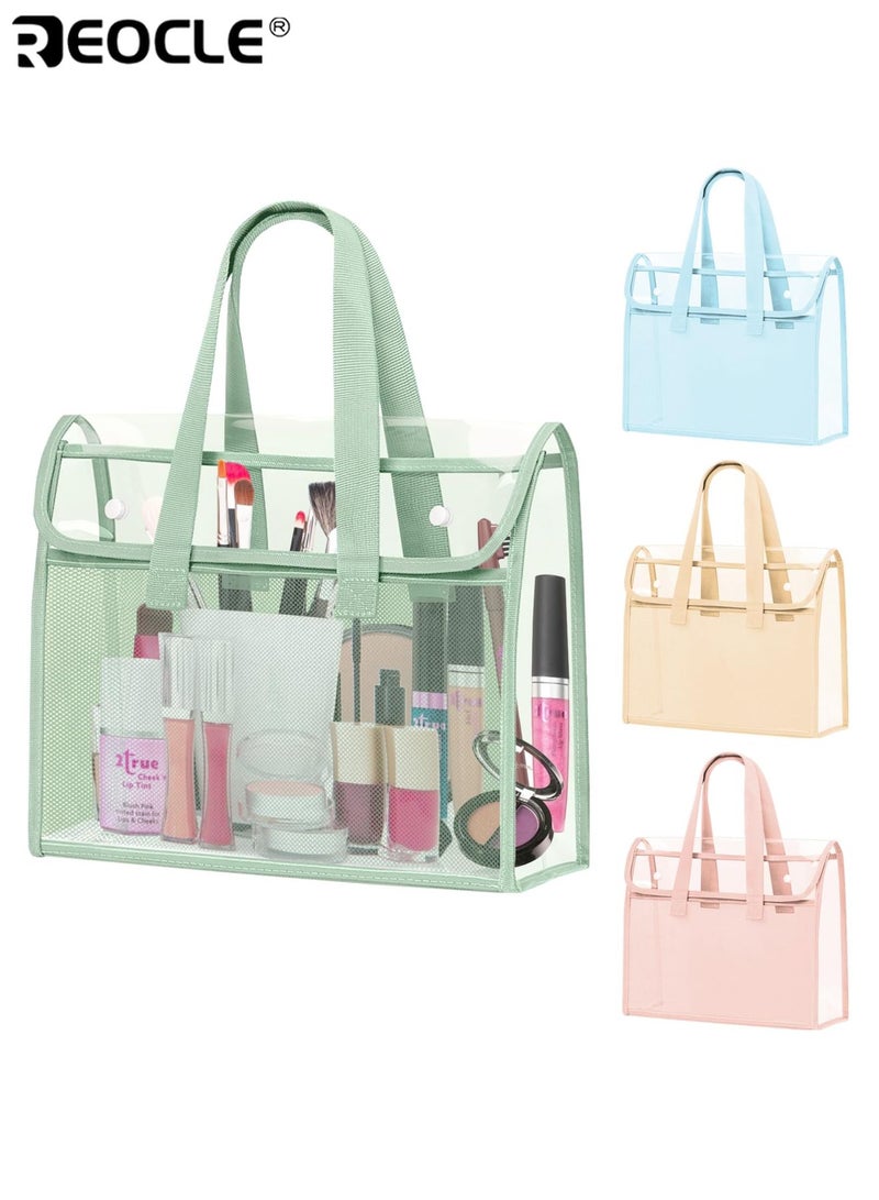 ريوكل حقيبة مستندات كبيرة السعة ومقاومة للماء مع مساحة تخزين قابلة للتوسيع وتصميم شفاف من مادة البولي فينيل كلوريد، مجلد ملفات محمول مع منظم داخلي لتخزين اللوازم المدرسية والمكتبية. - Image 2