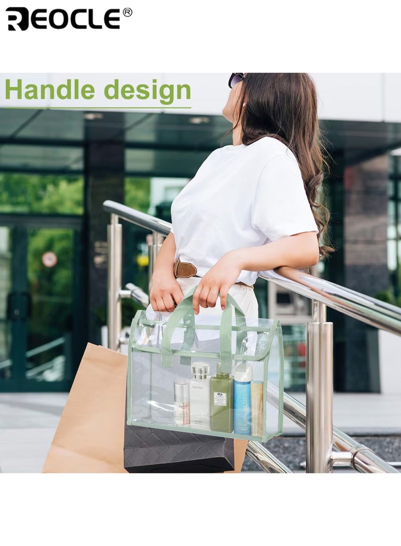 ريوكل حقيبة مستندات كبيرة السعة ومقاومة للماء مع مساحة تخزين قابلة للتوسيع وتصميم شفاف من مادة البولي فينيل كلوريد، مجلد ملفات محمول مع منظم داخلي لتخزين اللوازم المدرسية والمكتبية. - Image 4