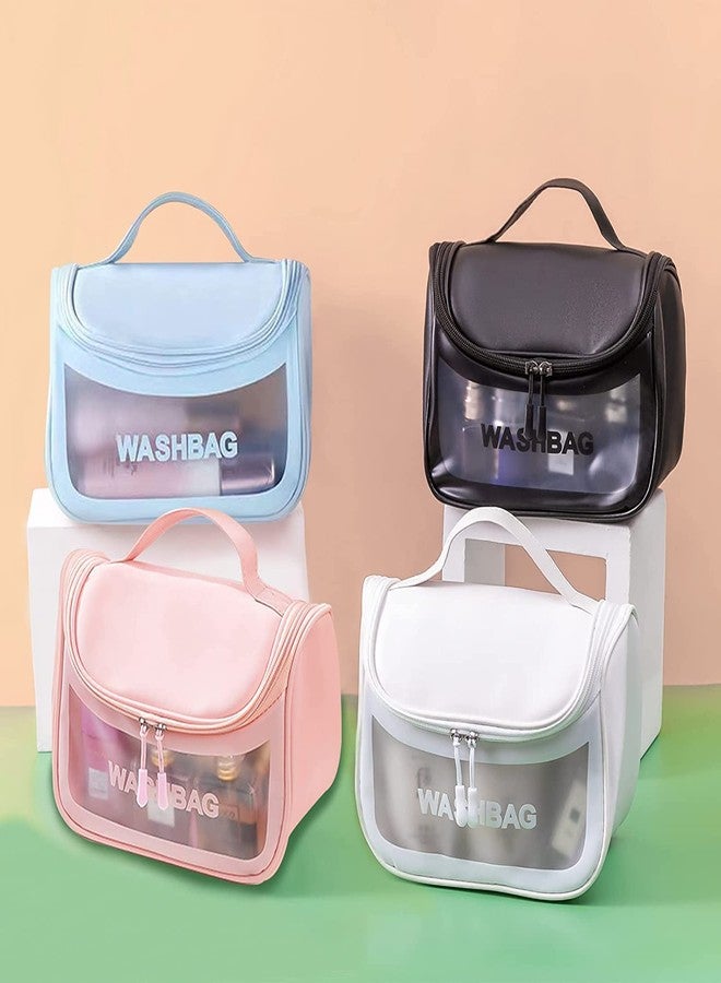 CLUSPEX Multi-Functional Large Makeup Pouch for Women Waterproof PVC Cosmetic Bags with Hook for Girls | Toiletry Storage Wash Bag Organizer for Bath Accessories & Grooming Kit (White) - Image 3