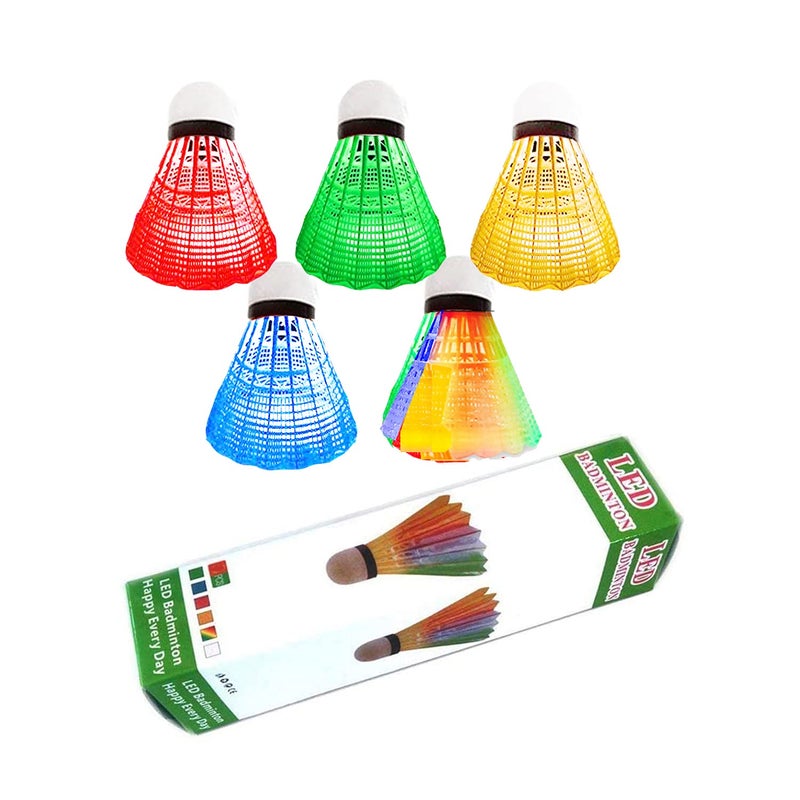 ZHENAN LED Badminton Shuttlecocks Dark Night Glow Birdies Lighting for Outdoor & Indoor Sports Activities (Nylon_5pcs) - Image 1