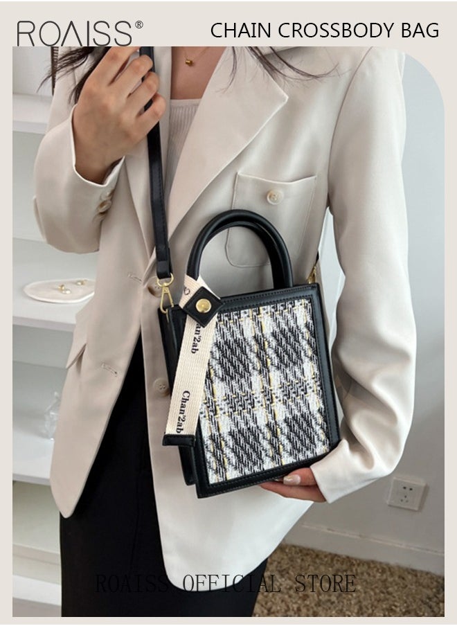 roaiss - Women Woolen Mini Handbag Commuter Niche Crossbody Bag with Simple and Minimalist Design Chic Tote Bag for Everyday Use - Image 1
