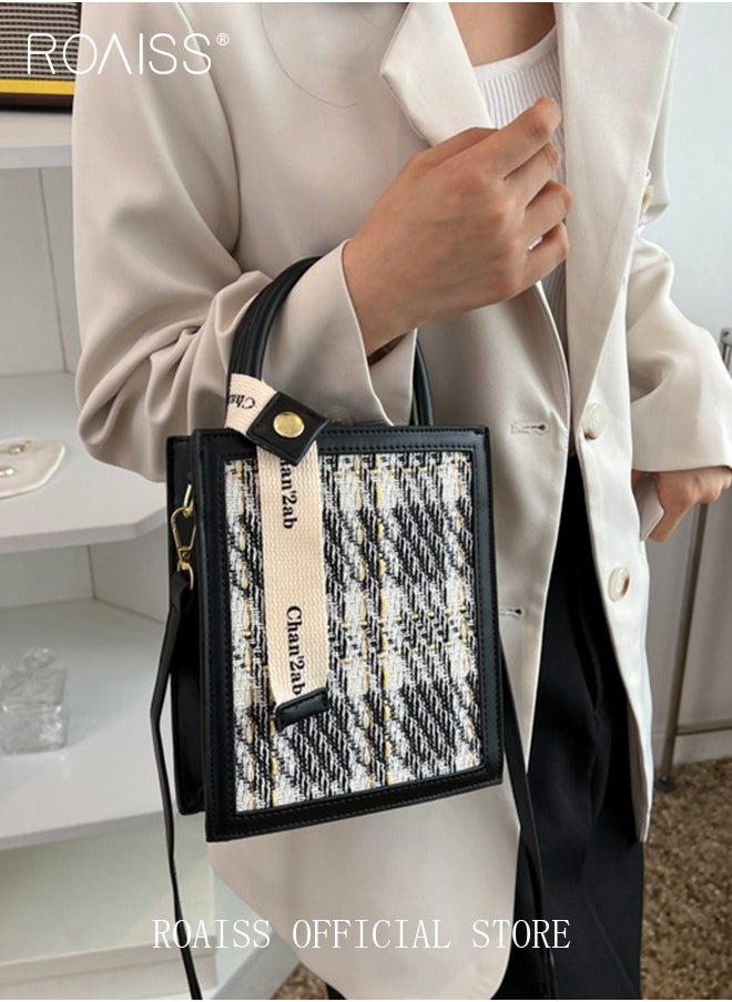 roaiss - Women Woolen Mini Handbag Commuter Niche Crossbody Bag with Simple and Minimalist Design Chic Tote Bag for Everyday Use - Image 1
