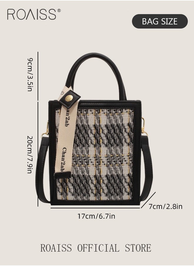 roaiss - Women Woolen Mini Handbag Commuter Niche Crossbody Bag with Simple and Minimalist Design Chic Tote Bag for Everyday Use - Image 1