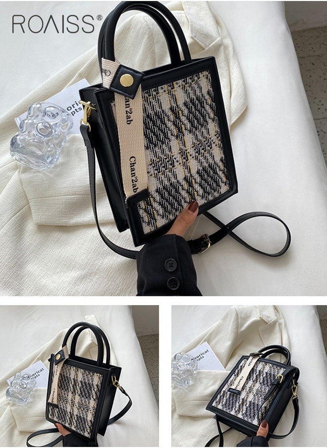 roaiss - Women Woolen Mini Handbag Commuter Niche Crossbody Bag with Simple and Minimalist Design Chic Tote Bag for Everyday Use - Image 1