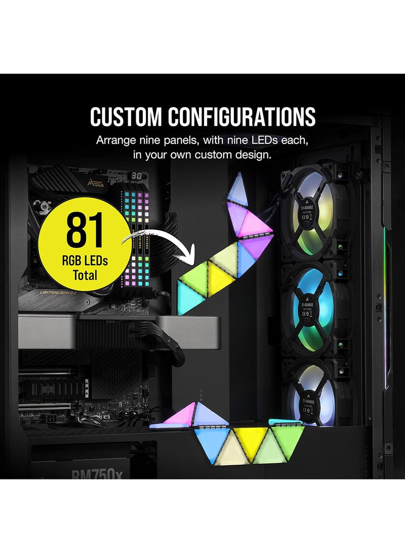Corsair iCUE LC100 Smart Case Lighting Triangles, 9x Tile Starter Kit - Image 3