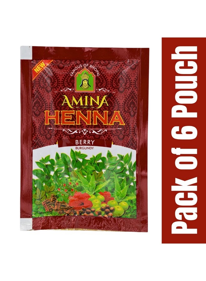 Amina Henna Unisex Natural Hair Color Mehndi (Pack Of 6, Natural Berry Burgundy) - Image 4