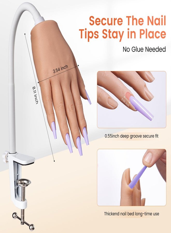 Wilfniee Silicone Practice Hand for Acrylic Nails- Flexible Right Hand for Beginners - Image 4