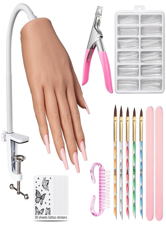 Wilfniee Silicone Practice Hand for Acrylic Nails- Flexible Right Hand for Beginners - Image 1