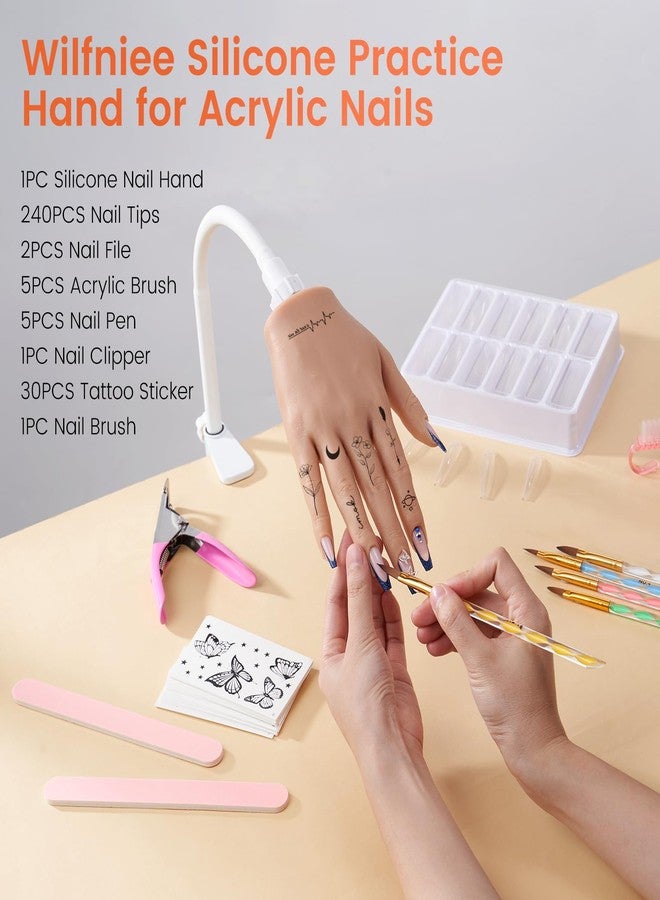 Wilfniee Silicone Practice Hand for Acrylic Nails- Flexible Right Hand for Beginners - Image 2
