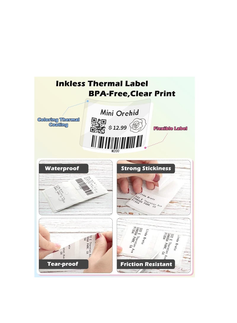 Terabyte Label rolls for M110/M110S/M120/M200/M220 Bluetooth Label Printers - Black on White Sticker Labels (50 x 50 mm 150 labels) - Image 5