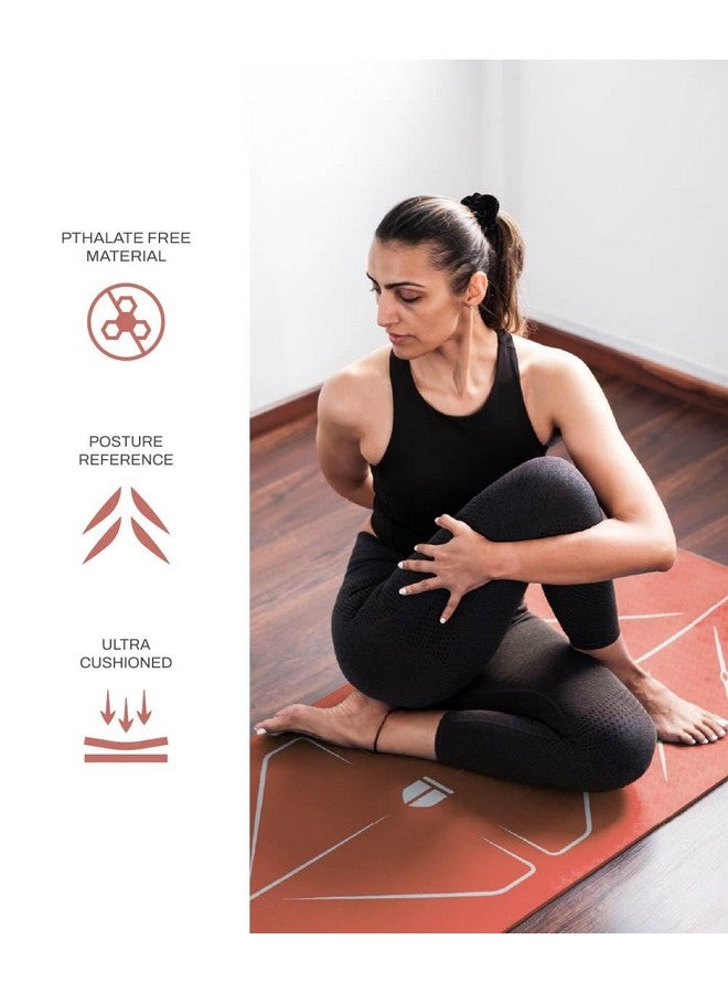 TEGO حصيرة يوغا تيغو الأساسية (طوب رمادي) | حصيرة TPE سميكة 6 مم مع خطوط مرجعية للوضعية | مضادة للميكروبات، غير قابلة للانزلاق، خفيفة الوزن وقابلة للحمل مع حقيبة حمل | حصيرة يوغا مناسبة للمبتدئين | 72/78 × 26 بوصة | حصيرة صديقة للمفاصل - Image 2