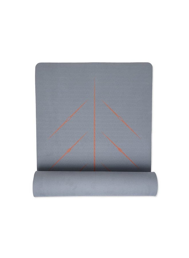 TEGO حصيرة يوغا تيغو الأساسية (طوب رمادي) | حصيرة TPE سميكة 6 مم مع خطوط مرجعية للوضعية | مضادة للميكروبات، غير قابلة للانزلاق، خفيفة الوزن وقابلة للحمل مع حقيبة حمل | حصيرة يوغا مناسبة للمبتدئين | 72/78 × 26 بوصة | حصيرة صديقة للمفاصل - Image 1