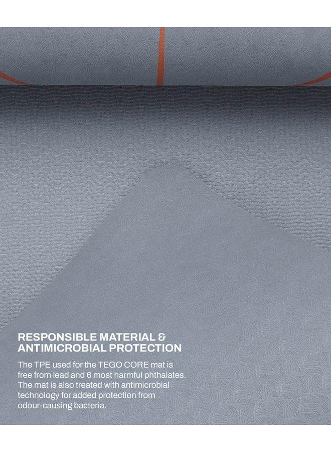 TEGO حصيرة يوغا تيغو الأساسية (طوب رمادي) | حصيرة TPE سميكة 6 مم مع خطوط مرجعية للوضعية | مضادة للميكروبات، غير قابلة للانزلاق، خفيفة الوزن وقابلة للحمل مع حقيبة حمل | حصيرة يوغا مناسبة للمبتدئين | 72/78 × 26 بوصة | حصيرة صديقة للمفاصل - Image 4