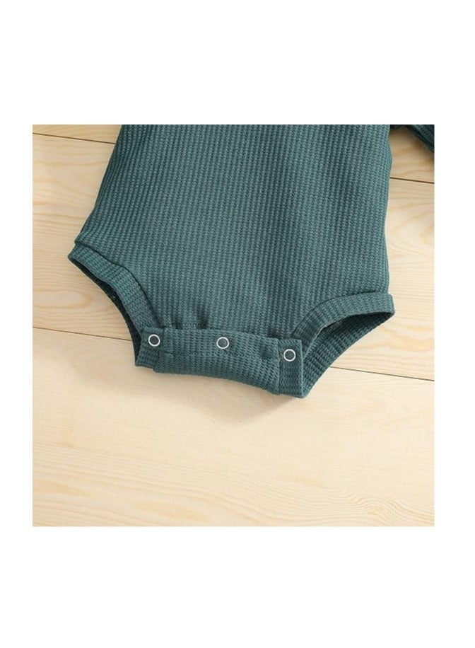 Newborn Unisex Baby Clothes Set Hooded Long Sleeve Bodysuit Stretchy Pants Ribbed Outfits Fall Winter - Image 5