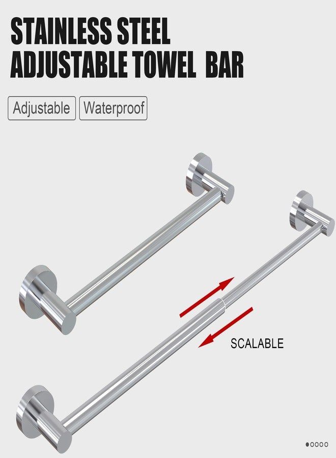 Honmein Towel Bar - Adjustable 304 Stainless Steel Towel Bars for Bathroom (11.8inch-22.6inch) Sturdy and Rustproof Wall Mounted Towel Rack for Bathroom Accessories - Image 2