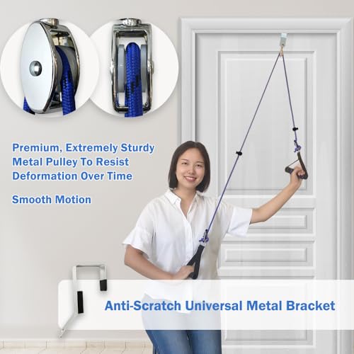 Phantawell Shoulder Pulley for Physical Therapy, Pulleys for Shoulder Rehab Over Door, Shoulder Pulley Over The Door Physical Therapy, Door Pulleys For Physical Therapy, Arm Pulley, Over The Door Pulleys - Image 2