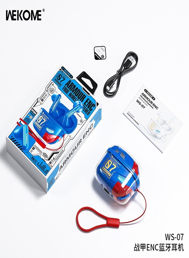 WEKOME WS-07 Armor ENC Noise Reduction Wireless Bluetooth Earphone(Blue) - Image 2