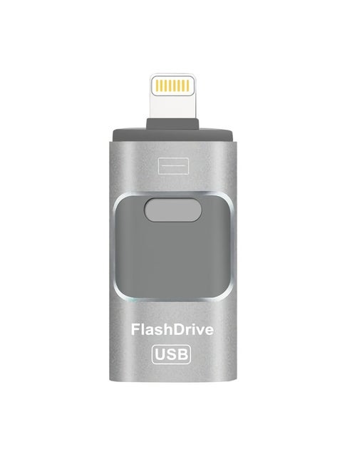 16GB USB Flash Drive, Shock Proof Durable External USB Flash Drive, Safe And Stable USB Memory Stick, Convenient And Fast I-flash Drive for iphone, (16GB Silver Gray)