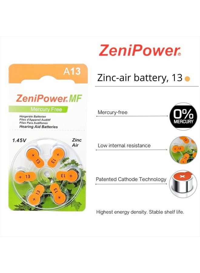ZeniPower بطاريات سماعات الأذن زيني باور الحجم: 13 (60 بطارية) - Image 2