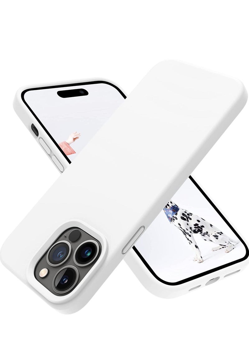 Raxoom Designed for iPhone 14 Pro Max Case, Silicone Shockproof Slim Thin Phone Case for iPhone 14 Pro Max 6.7 inch (White) - Image 1