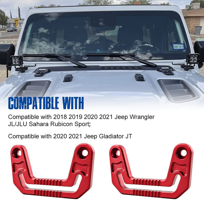 Samman Light Mounting Brackets A-Pillar Windshield Light Mount Compatible with 2018-2021 Jeep Wrangler JL/JLU 2020 2021 Gladiator JT (RED) - Image 3