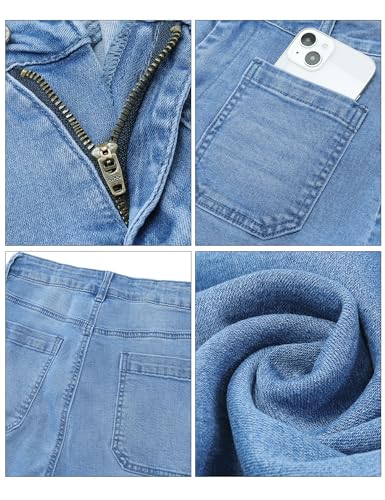 luvamia Wide Leg Jeans for Women Trendy High Waisted Flare Jeans Cropped Denim Pants Stretchy Baggy with Patch Pockets Womens Jeans High Waisted Jeans for Women Medium Blue Size Medium Size 8 Size 10 - Image 4