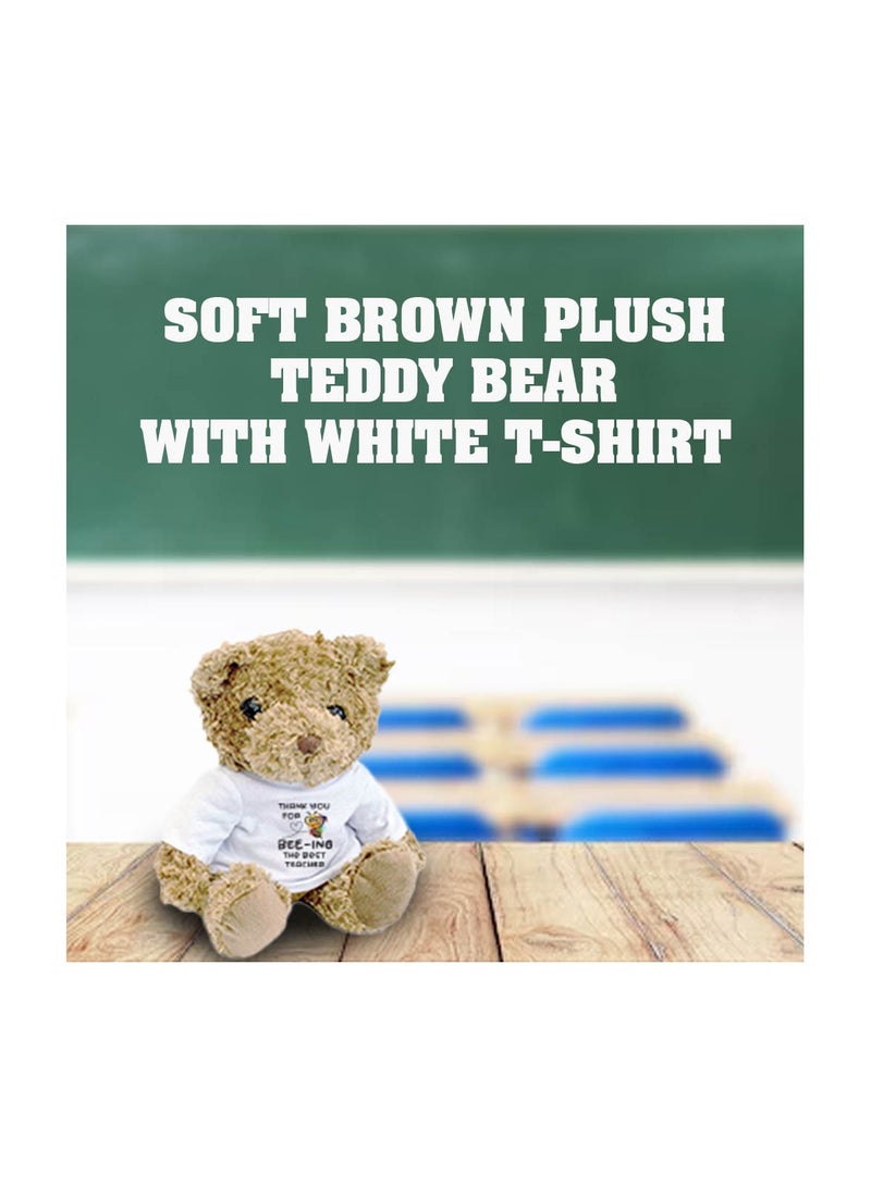 برينت شوب فور مي مجموعة هدايا تقدير المعلم المكونة من 4 قطع - كوب سفر، وحقيبة مستحضرات تجميل، ومجموعة كومبو تيدي بير - هدية شكر للمعلم - هدية لعيد المعلم، والموجهين، والمعلمين - Image 4