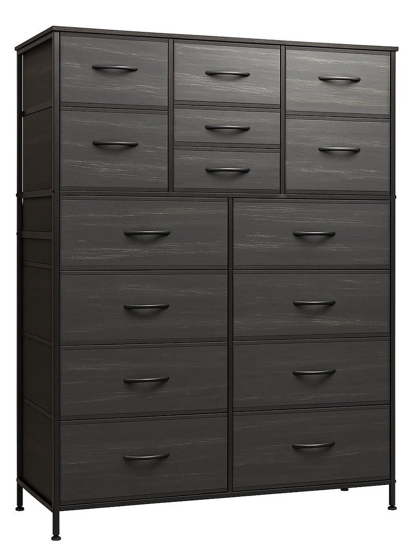 ACPLAY Tall Fabric Dresser with 15 Drawers, Storage Tower with Metal Frame & Wooden Top, Chest Organizer for Bedroom, Closet, Entryway, Living Room  - Image 1