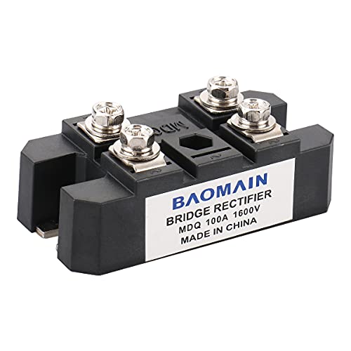 Baomain Bridge Rectifier MDQ-100A, 100A 1600V, Diode Module with Heat Sinks Aluminum - Image 3