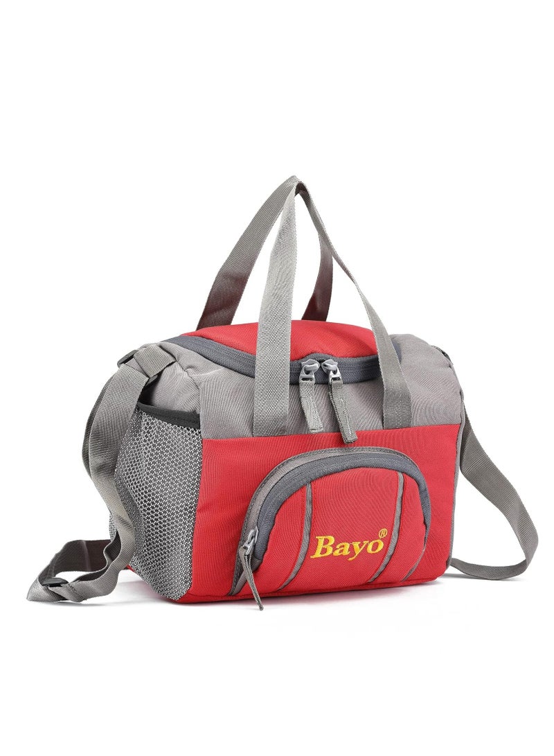 Bayo Polyester Waterproof Lunch Tiffin Bag for School Office & Picnic 5 L (Red) - Image 5