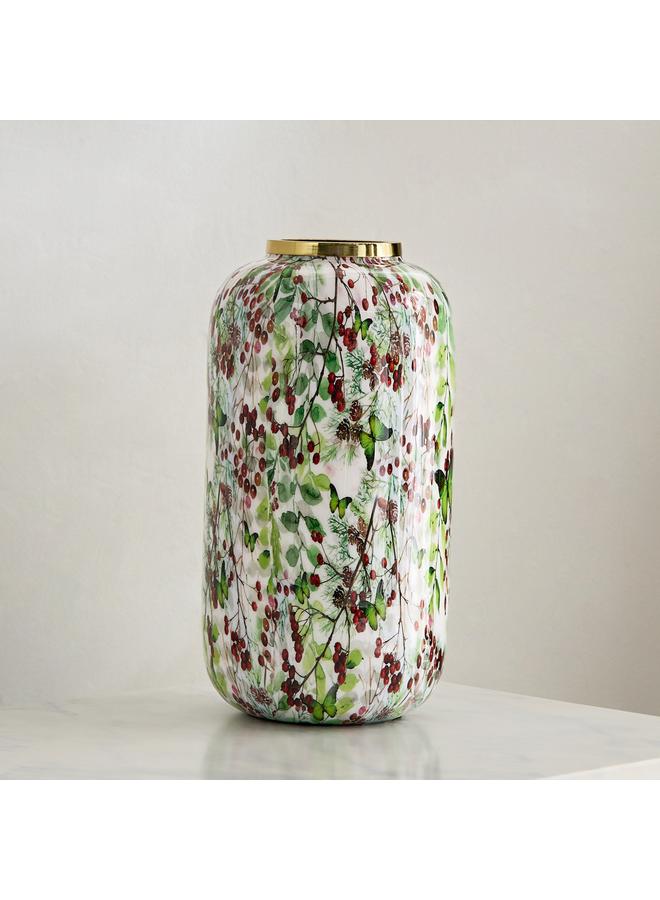 Home Box Berry Enamelled Vase - 17x17x31.5 cm - Image 2